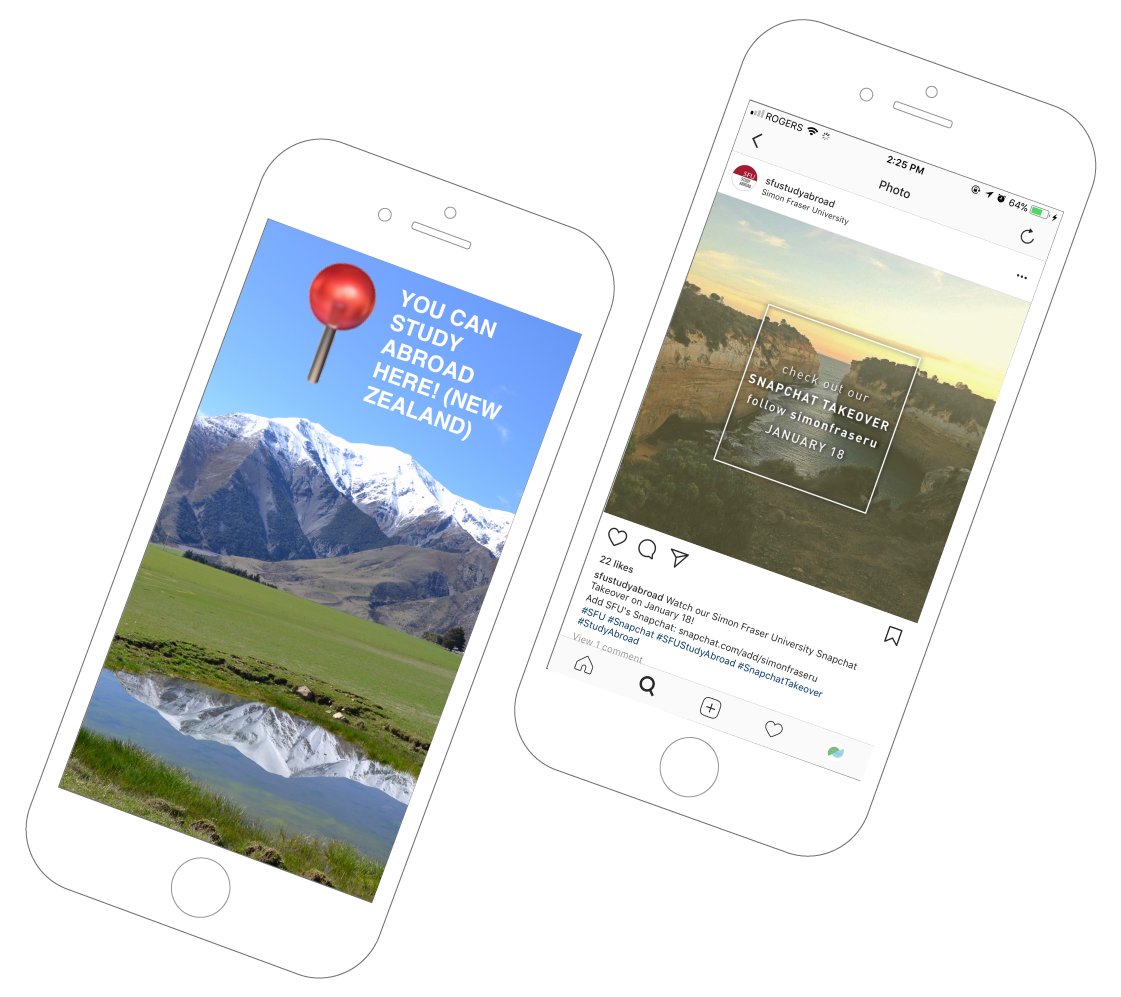 Study Abroad Snapchat Takeover screenshots